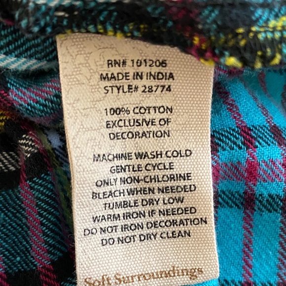 Soft Surroundings Multicolor Plaid Flannel Shirt - Picture 8 of 8